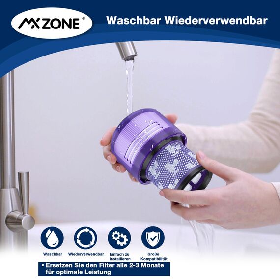 MXZONE V15 Filter für Dyson, 2 Stück Filter für Dyson V11 Absolute, Ersatzfilter V15 SV14 SV17 SV22 Animal Detect Extra Pro Detect Torque Drive Staubsauger Ersatzfilter, Ersetzen Sie DY-970013-02