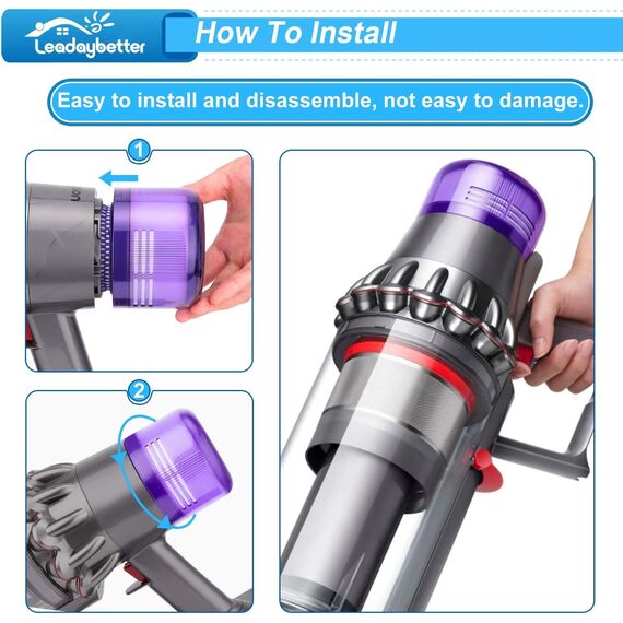 3 Stück Ersatzteile Filter für Dyson V11 V15 SV14 SV22 Absolute Animal Extra Pro Detect Torque Drive Akku Staubsauger Ersatzfilter, Compare to Part # 970013-02
