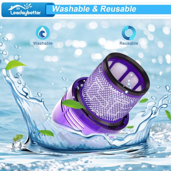 2 Stück Ersatzteile Filter für Dyson V11 Torque Drive Animal V15 Detect Akku Staubsauger SV14 SV17 SV22 Ersatzfilter für Absolute Extra Pro Waschbar Hepa Filter Ersetzen Sie # DY-970013-02