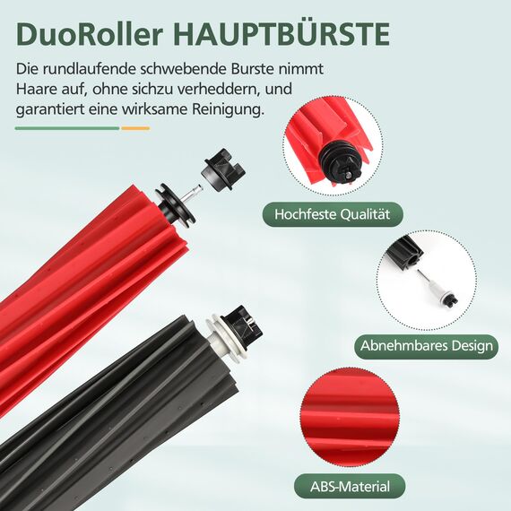17 Stück Zubehör für Roborock Q5 Pro+ /Q5 Pro/ Q5 Max+/ Q8 Max+ /Q8 Max Staubsauger, 2 Hauptbürsten, 2 HEPA-Filter, 4 Tücher, 4 Staubbeutel, 4 Seitenbürsten-Ersatzteilset