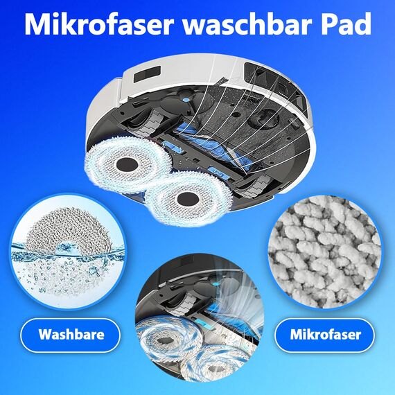 19 Stück Zubehörset für Ecovacs Deebot T30 Pro Omni / T30 Omni Saugroboter, Ersatzteile mit 1 Gummi-Hauptbürste, 3 HEPA-Filtern, 4 Staubbeuteln, 4 Wischpads, 6 Seitenbürsten und 1 Reinigungsbürste