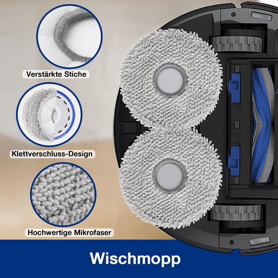 24 Stück Staubsauger Zubehör für Ecovacs Deebot T30 Pro Omni / T30 Omni Roboter Saugroboter, 1 Hauptbürste, 6 Wischtücher, 4 Filter, 6 Seitenbürsten, 6 Staubbeutel, 1 Reinigungsbürste