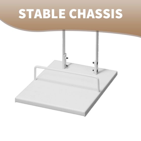 Bison Ständer für Dyson Akkusauger – Organizer & Halterung für Dyson V15s, V15, V12 Slim, V11, V10, V8, V7, V6, DC30 – DC35 Standfuß mit Rahmen für Dyson Akkusauger (Weiss mit Holzgriff)