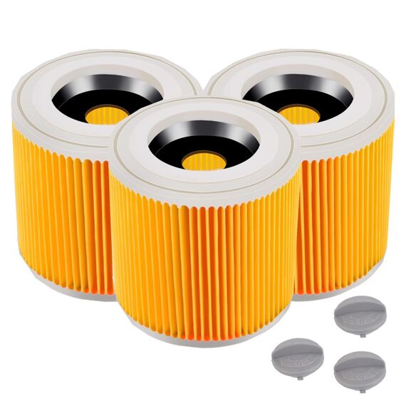 Rebirthcare 3 Stück WD3 Filter für Kärcher WD3 Premium WD2 WD3 WD3P WD1 MV2 MV3 A2604 A2004 A2204 A2054 SE4001 SE4002 Patronenfilter Ersatzfilter Staubsauger für karcher 6.414-552.0/64145520