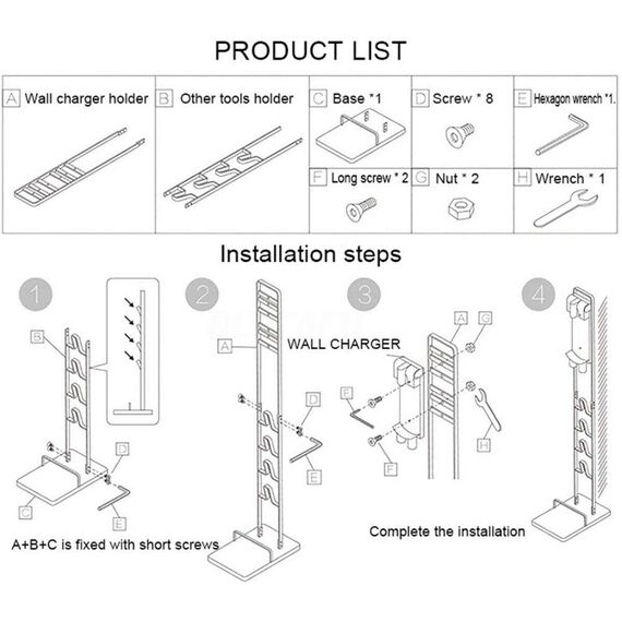 Bison Ständer für Dyson Akkusauger – Organizer & Halterung für Dyson V15s, V15, V12 Slim, V11, V10, V8, V7, V6, DC30 – DC35 | Standfuß mit Rahmen für kabellose Dyson Staubsauger (Schwarz)