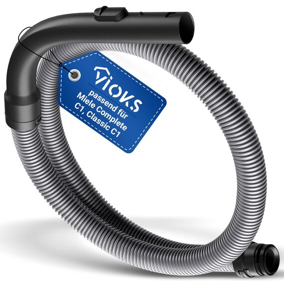 VIOKS Staubsaugerschlauch 1,8m mit Geräteanschluss und Handgriff Ersatz für Miеle Staubsaugerschlauch 07736191 10817730 - Saugschlauch für 35mm Rohr Bodenstaubsauger Serie Complete C1 Classic C1