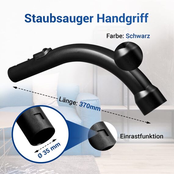 VIOKS Handgriff Griff Ersatz für Miеlе Handgriff Staubsauger 9442601 - Griffrohr 35mmØ passend für s8340 S381 Miеlе Staubsauger C1 C2 C3 S2 S4 S5 S6 S8 Compact Classic S8000 S6000 S5000 S4000