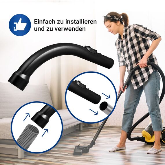 VIOKS Handgriff Griff Ersatz für Miеlе Handgriff Staubsauger 9442601 - Griffrohr 35mmØ passend für s8340 S381 Miеlе Staubsauger C1 C2 C3 S2 S4 S5 S6 S8 Compact Classic S8000 S6000 S5000 S4000