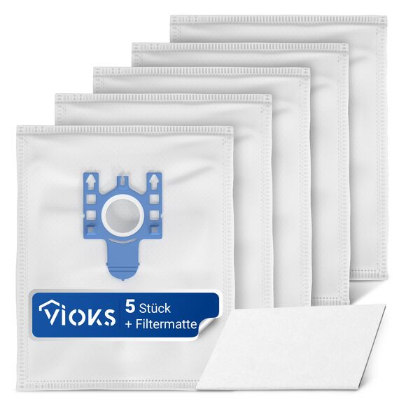 VIOKS 5X Staubsauger Beutel Ersatz für Miеle Staubsaugerbeutel 9917730 + 1x Filtermatte passend für S 8340 Miеle Staubsaugеr & Ersatz für Miеlе GN Staubsaugеrbeutel
