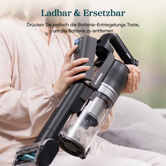 Levoit Originaler Ersatzbatterie für LVAC-200 MAX Akku Staubsauger, Laufzeit bis zu 70 Minuten, 6 * 3000mAh Lithium-Batterien, Ladezeit 3-4 Stunden, grau