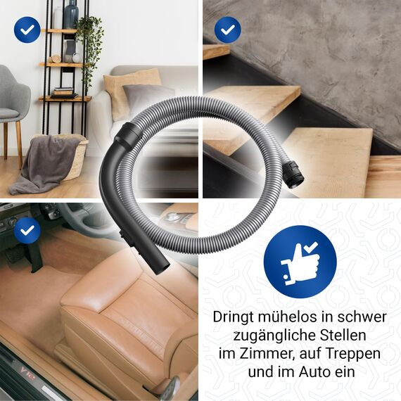 VIOKS Staubsaugerschlauch 1,8m mit Geräteanschluss und Handgriff Ersatz für Miеle Staubsaugerschlauch 07736191 10817730 - Saugschlauch für 35mm Rohr Bodenstaubsauger Serie Complete C1 Classic C1