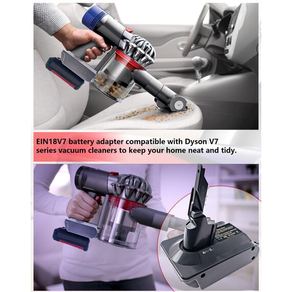URUN für Dyson V8 Akku Adapter,EIN18V8 Adapter für Einhell 18V Lithium Akku, Arbeit für Dyson V8 Serie Animal Absolute Vakuum Staubsauger(Nur Adaptor)