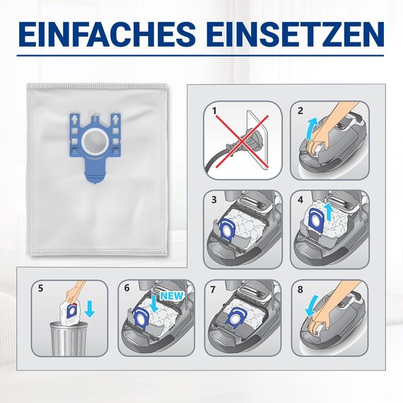 VIOKS 5X Staubsauger Beutel Ersatz für Miеle Staubsaugerbeutel 9917730 + 1x Filtermatte passend für S 8340 Miеle Staubsaugеr & Ersatz für Miеlе GN Staubsaugеrbeutel