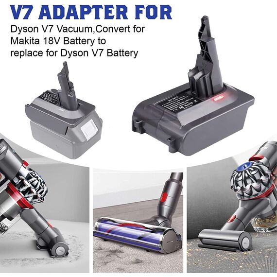 URUN für Dyson V7 Akku Adapter, MT18V7 Konvertiert für Makita 18V Lithium Akku auf für Dyson V7 Animal Fluffy Motorhead Mattress Handstaubsauger Vacuum Konverter (Nur Adapter)