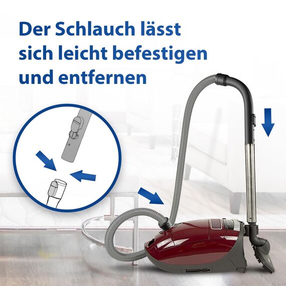 VIOKS Staubsaugerschlauch 1,8m mit Geräteanschluss und Handgriff Ersatz für Miеle Staubsaugerschlauch 07736191 10817730 - Saugschlauch für 35mm Rohr Bodenstaubsauger Serie Complete C1 Classic C1