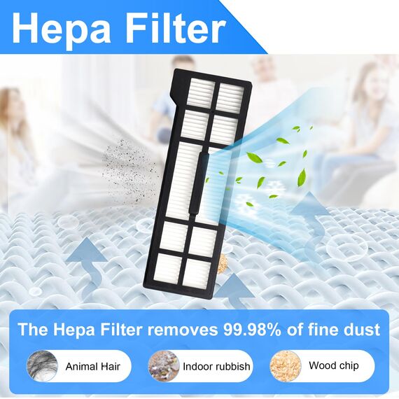 Fixbetter Zubehörset für eufy X10 Pro Omni Roboterstaubsauger, 1 Hauptbürste, 2 HEPA-Filter, 4 Wischtücher, 2 Staubbeutel, 2 Seitenbürsten, 1 Reinigungsbürste