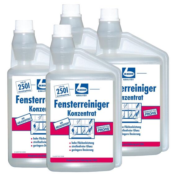 4x Dr. Becher Fensterreiniger Konzentrat 1 Liter