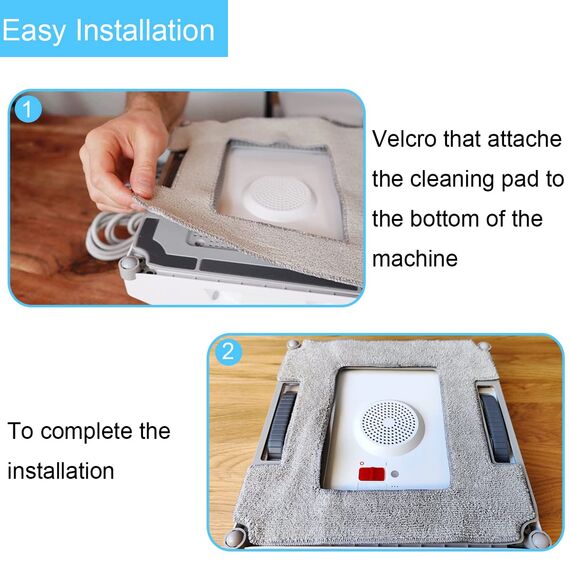 QAQGEAR Reinigungspad für Ecovacs Winbot W1 / W1 Pro / W2 / W2 Omni Fensterputzroboter, Fensterreiniger Roboter Reinigungstuch Ersatzteile Zubehör für Ecovacs Waschbare Mikrofaser Wischtücher 6 Stück