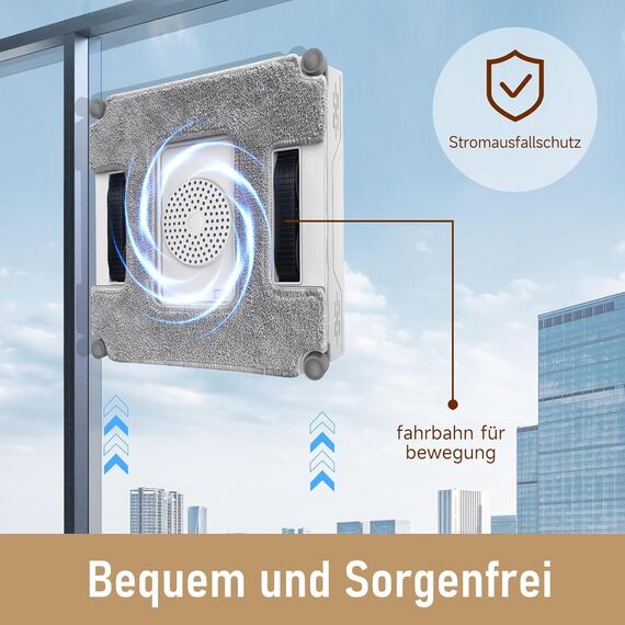 iDEEBO G500A Fensterputzroboter, Fensterroboter mit 2-Fach Sprühsystem, Auto Wegplanung mit 100ML Tank für alle Arten von Fenstern geeignet