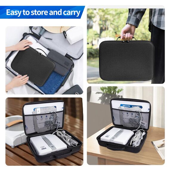 JOYSOG Hartschalen-Organizer-Tasche für Ecovacs Mini-Fensterreinigungsroboter, schützende Tragetasche (35 x 25,5 x 8,5 cm) (schwarz)