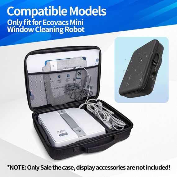 JOYSOG Hartschalen-Organizer-Tasche für Ecovacs Mini-Fensterreinigungsroboter, schützende Tragetasche (35 x 25,5 x 8,5 cm) (schwarz)