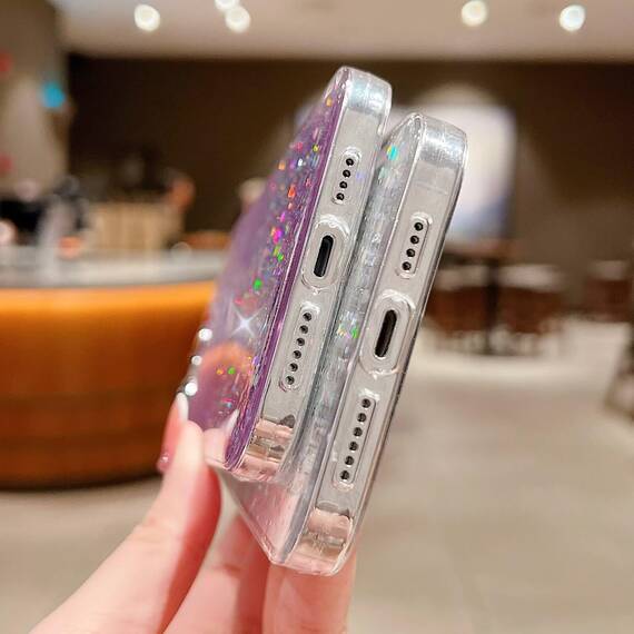 Tivenfezk Nadoli für Samsung Galaxy Note 10 Plus Herz Hase Versteckt Ständer Hülle,Karikatur Glitzer Ständer Weiche Silikon Bling Durchsichtig Schutzhülle,Lila