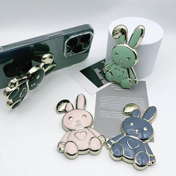 Tivenfezk Nadoli für Samsung Galaxy A32 5G Herz Hase Versteckt Ständer Hülle,Karikatur Glitzer Ständer Weiche Silikon Bling Durchsichtig Schutzhülle,Grün