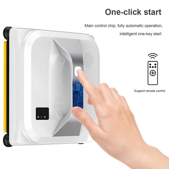Topchances Roboter-Fensterreiniger – Smart Glasreinigung Robotertechnologie App & Remote Powered Washer für Tisch hohe Fenster Decke magnetisch automatisch für den Innen- und Außenbereich – Weiß