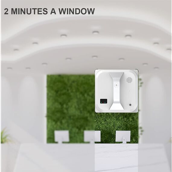 Topchances Roboter-Fensterreiniger – Smart Glasreinigung Robotertechnologie App & Remote Powered Washer für Tisch hohe Fenster Decke magnetisch automatisch für den Innen- und Außenbereich – Weiß