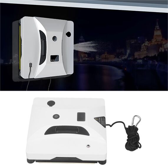 Fensterreinigungsroboter, Intelligenter Glasreinigungsroboter mit 2800 PA Starker Saugkraft, Intelligenter Automatischer Reinigungsroboter mit Automatischem Wasserspray,