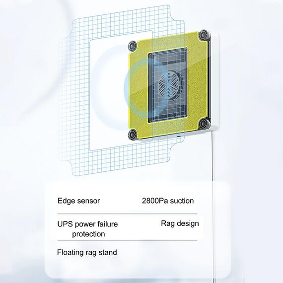 Fensterreinigungsroboter, Intelligenter Glasreinigungsroboter mit 2800 PA Starker Saugkraft, Intelligenter Automatischer Reinigungsroboter mit Automatischem Wasserspray,