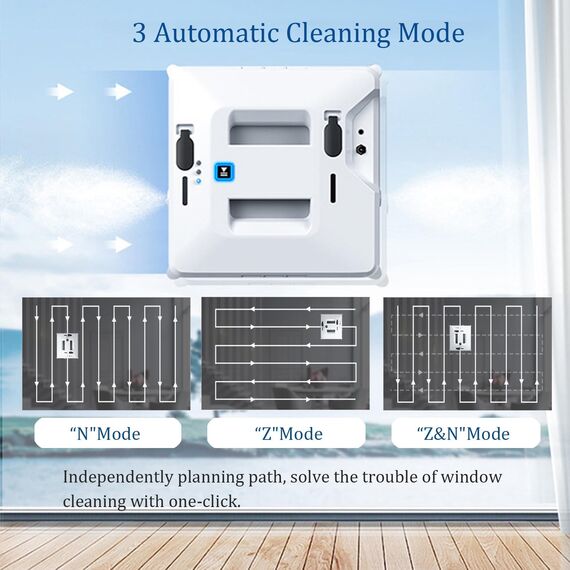 ExoticaBlend Fensterputzroboter, Kantenreinigungsmodus, 2-Fach Sprühsystem, Automatischer Fensterputzer Fernbedienung