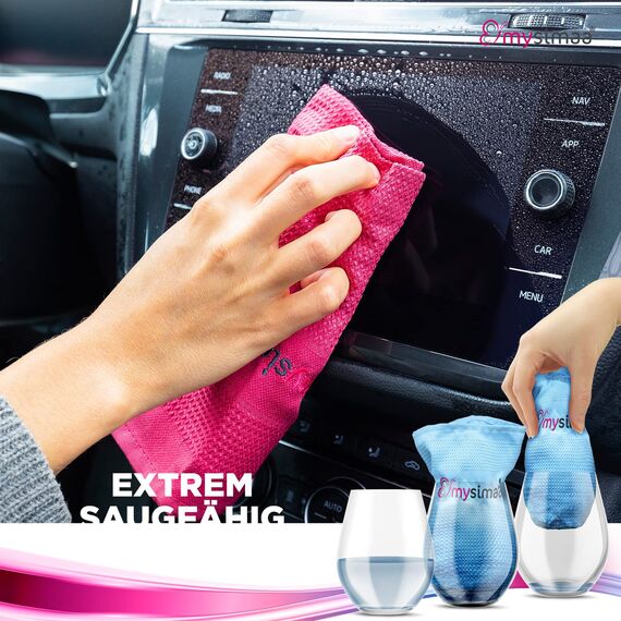 mysimaa Mikrofasertücher 60x40 – Fenstertuch Streifenfrei, Microfasertuch Autopflege, Putzlappen Küche - Reinigungstücher und Putztücher ohne Putzmittel, Microfasertücher Auto, Staubtücher