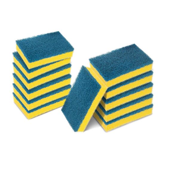 Scotch-Brite Delicate nicht kratzender Reinigungsschwamm, 12 Stück - ideal für den täglichen Abwasch, auch für antihaftbeschichtetes Kochgeschirr und Glas, Blau - Kratzfrei