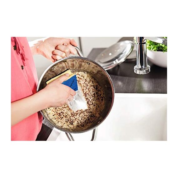 Vileda Glitzi Plus Topfreiniger, Spülschwamm für die Küche, Schwamm mit antibakterieller Wirkung, saugstark, 24er Pack