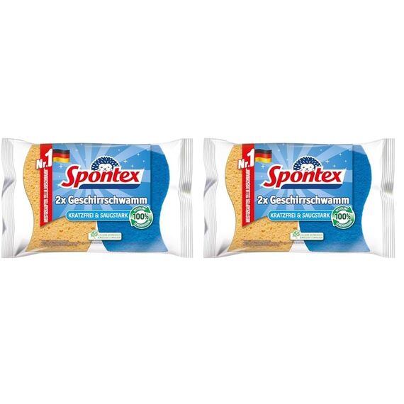 Spontex Geschirrschwamm 4er Pack, Kratzfrei & saugstark