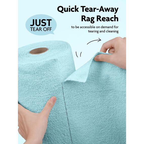 Fantasticlean Mikrofaser Reinigungstücher, 75 Stück pro Rolle Abreißbare Putztücher, Wiederverwendbare Fusselfreie Lappen für Auto, Küche und Haus 30x30cm-Blau