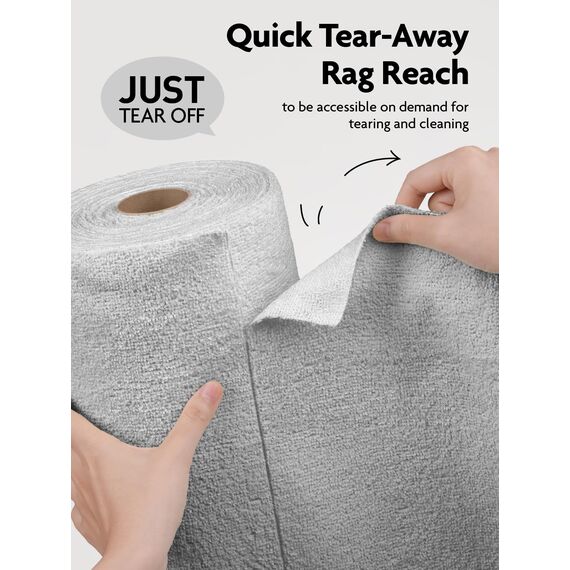 Fantasticlean Mikrofaser Reinigungstücher, 75 Stück pro Rolle Abreißbare Putztücher, Wiederverwendbare Fusselfreie Lappen für Auto, Küche und Haus 30x30cm-Grau