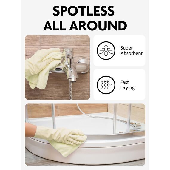 Fantasticlean Mikrofaser Reinigungstücher, 75 Stück pro Rolle Abreißbare Putztücher, Wiederverwendbare Fusselfreie Lappen für Auto, Küche und Haus 30x30cm-Beige