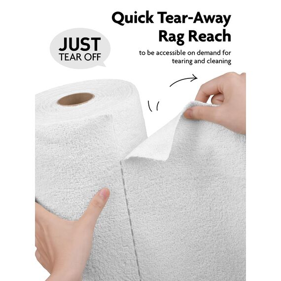 Fantasticlean Mikrofaser Reinigungstücher, 75 Stück pro Rolle Abreißbare Putztücher, Wiederverwendbare Fusselfreie Lappen für Auto, Küche und Haus 30x30cm-Reinweiß