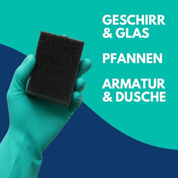 SONTY Spülschwamm Grau/Schwarz aus Österreich - 10 x Profi Schwamm | Küchenschwamm mit Schleifmittel - Topfreiniger Putzschwamm Küche gegen hartnäckigen Schmutz (9 x 7 x 4 cm - 10 Schwämme)