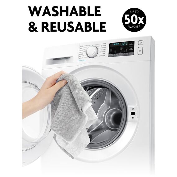 Fantasticlean Mikrofaser Reinigungstücher, 75 Stück pro Rolle Abreißbare Putztücher, Wiederverwendbare Fusselfreie Lappen für Auto, Küche und Haus 30x30cm-Grau