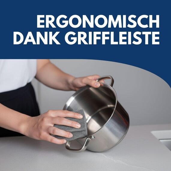 SONTY Spülschwamm Grau/Schwarz aus Österreich - 10 x Profi Schwamm | Küchenschwamm mit Schleifmittel - Topfreiniger Putzschwamm Küche gegen hartnäckigen Schmutz (9 x 7 x 4 cm - 10 Schwämme)