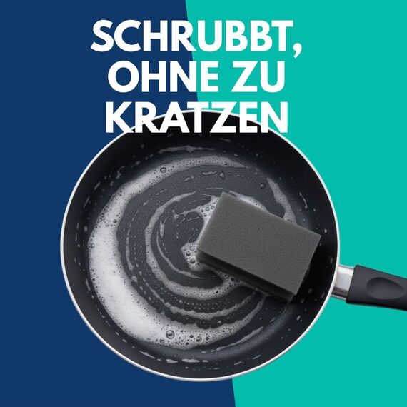 SONTY Spülschwamm Grau/Schwarz aus Österreich - 10 x Profi Schwamm | Küchenschwamm mit Schleifmittel - Topfreiniger Putzschwamm Küche gegen hartnäckigen Schmutz (9 x 7 x 4 cm - 10 Schwämme)