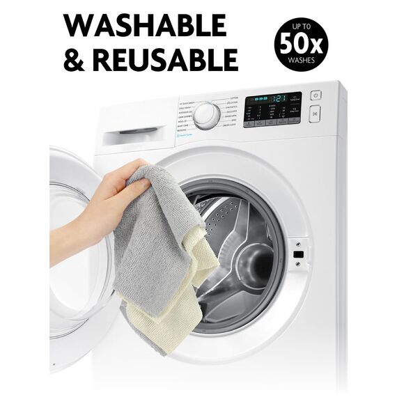 Fantasticlean Mikrofaser Reinigungstücher, 75 Stück pro Rolle Abreißbare Putztücher, Wiederverwendbare Fusselfreie Lappen für Auto, Küche und Haus 30x30cm-Beige