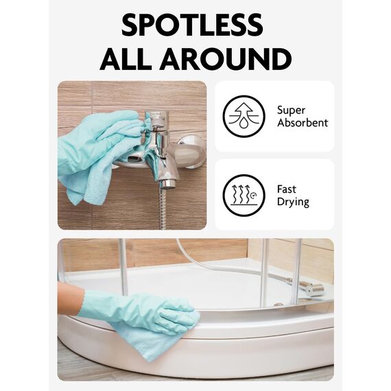 Fantasticlean Mikrofaser Reinigungstücher, 75 Stück pro Rolle Abreißbare Putztücher, Wiederverwendbare Fusselfreie Lappen für Auto, Küche und Haus 30x30cm-Blau