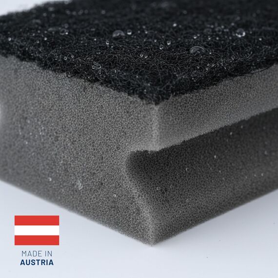 SONTY Spülschwamm Grau/Schwarz aus Österreich - 10 x Profi Schwamm | Küchenschwamm mit Schleifmittel - Topfreiniger Putzschwamm Küche gegen hartnäckigen Schmutz (9 x 7 x 4 cm - 10 Schwämme)