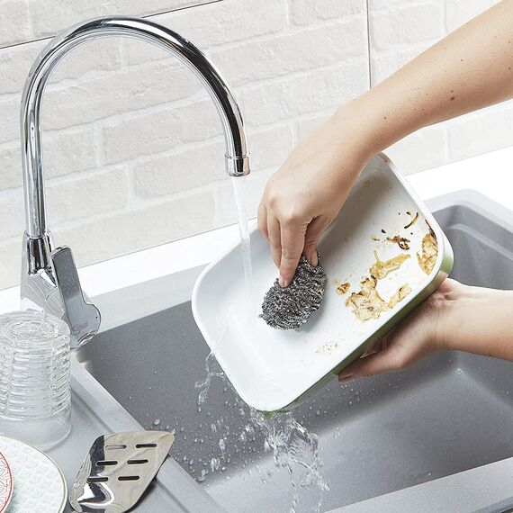 Spontex Spirinett Edelstahlspiralen, ideal für hartnäckigen Schmutz in Töpfen und Pfannen, aus rostfreiem Recycling-Edelstahl (1 x 3 Stück) | 3 Stück (1er Pack)