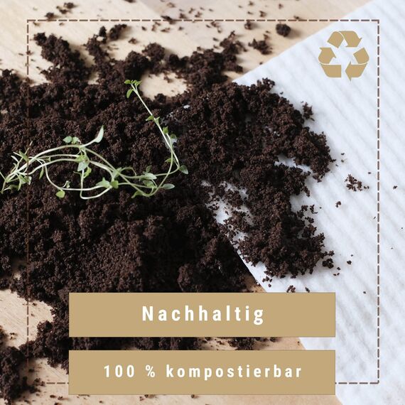 Ligarti Schwammtücher aus Holz (100% öko & waschbar) Set Spültücher nachhaltig kompostierbar I Allzwecktücher für den Haushalt Made in Germany I Spüllappen kompostierbar, Spülschwamm (Grau I 6Set)