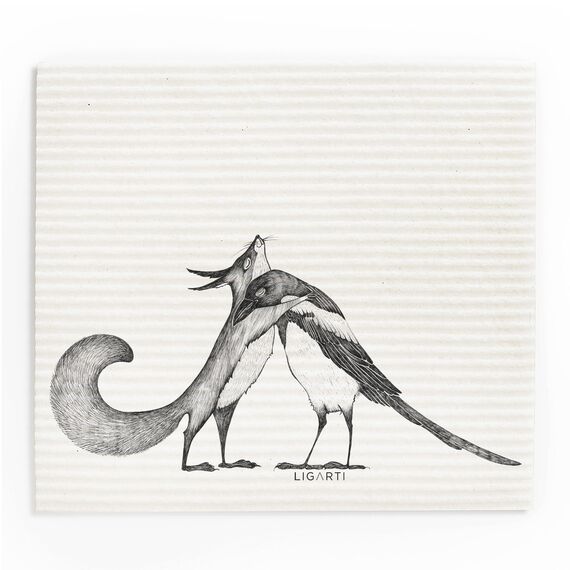 Ligarti® Schwammtücher aus Holz (100% öko & waschbar) 3er Set Spültücher nachhaltig kompostierbar I Allzwecktücher für den Haushalt Made in Germany I Spüllappen, Spülschwamm (Kuscheltiere)